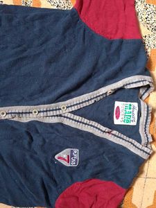 Men's V-Neck Button-Up Sweater