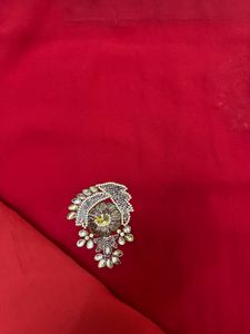 Red saree with beautiful zardozi work n heavy wor