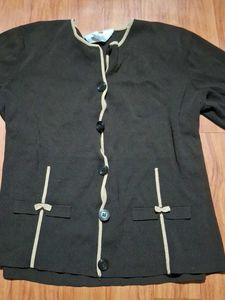 Women's Brown Cardigan with Bows