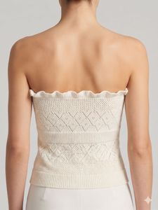 Cream Knit Strapless Top