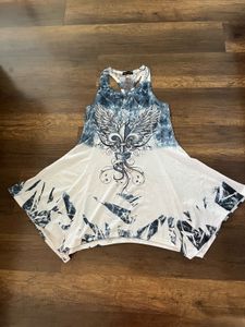 Graphic Print Racerback Tank Top