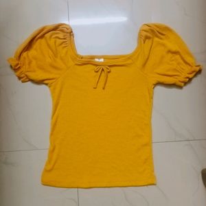 Mustard yellow crop top