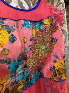 Beautiful Floral Print Ethnic Gown