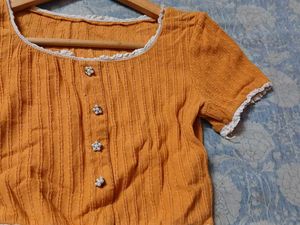 Cute Mustard Cropped Top