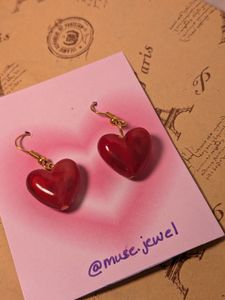 Charming Red Heart Earrings
