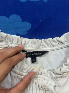White Ruffle Blouse
