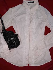 Ruffled Button-Up Shirt