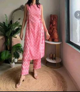 Pink Printed Kurta Set