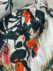 Vibrant Floral Print Skirt material
