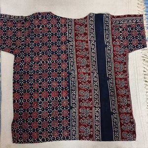 Ajrakh Print Dyed Cotton Tops (Combo of 2)