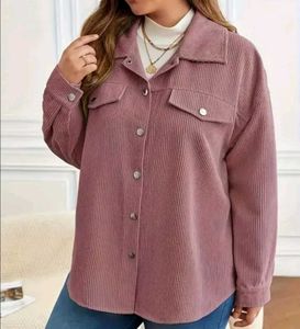 Corduroy Button-Up Shirt Jacket