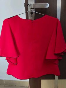 Red top with Black Skirt (Stretchable)