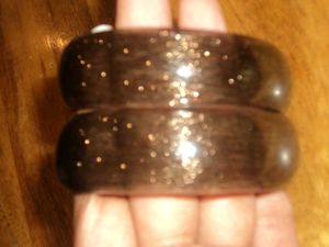 Black and Gold Glass bangles