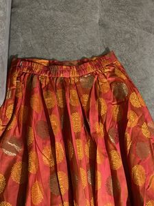 Elegant Orange Ethnic Skirt