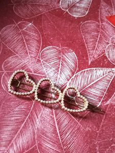 Pearl Heart Hair Clip