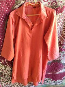 Orange Cotton short Kurta