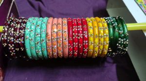 Vibrant Beaded Bangle Set