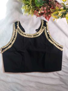 Elegant Black Sequined Blouse