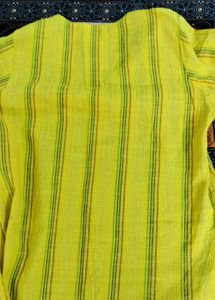 Vibrant Yellow Striped Kurta