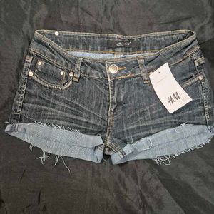 low waist y2k mini denim shorts