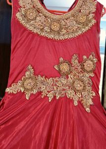 Stunning Red Embroidered Gown