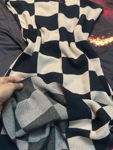Checkered Halter Mini Dress