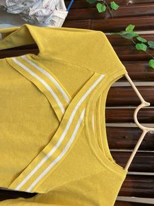 Yellow Striped Knit Top