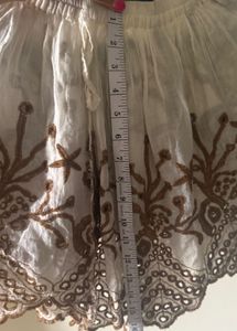 Boho Embroidered Eyelet Mini Skirt