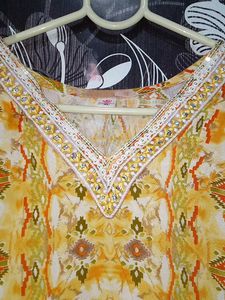 Embellished V-Neck Kurta