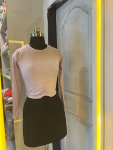 Lilac Ruched Long Sleeve Crop Top