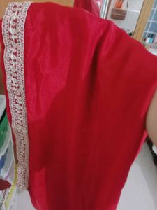 Elegant Maroon Silk Saree with Embellished Border