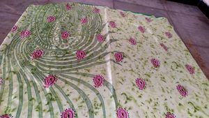 Green Silk Shiny Saree