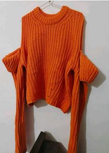 heavy imported Chic Cold Shoulder Knit Sweater
