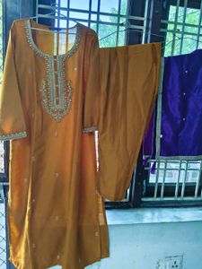 Elegant Mustard Kurta Set with Dupatta