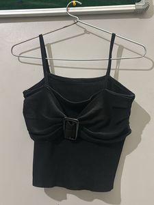 Black Cropped Camisole Top