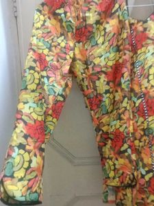 Colorful Floral Kurta Set with Tassel Detail