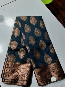 Elegant Dark bule Banarasi Silk Saree