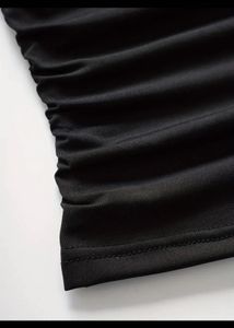 Black Lace Halter Neck Ruched Top