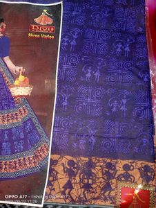 Brass Pooja Thali Set with cotton saree
