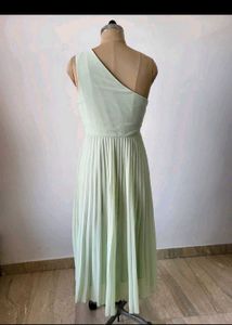 Elegant One-Shoulder Pleated Midi Dress