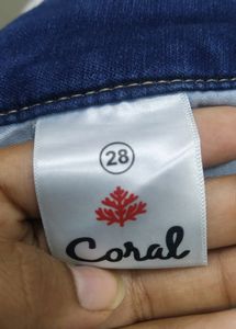 Brand - Coral. ,Size - 28 , Colour - Blue With Ripped Design