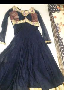 Elegant Blue Anarkali Gown