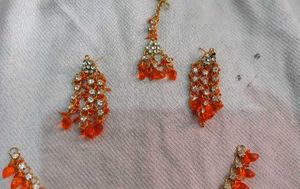 Stunning Orange & Gold Jewellery Set