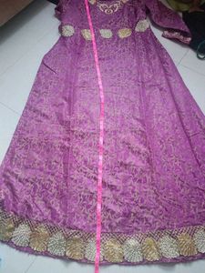 Beautiful Purple Embroidered Ethnic Gown