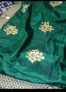 Elegant Emerald Green Saree