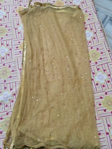 Gold Embellished Skirt With Dupatta