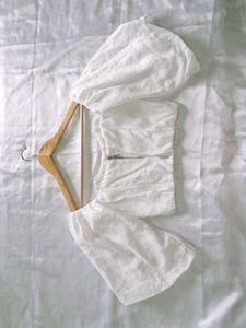 Croset Top with Puff Sleeves