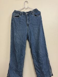 side slits Wide Leg Jeans