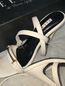 Chic White ELLE Heeled Sandals