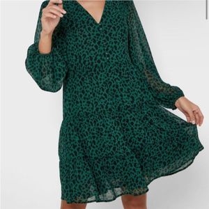 Mango Animal Print Ruffle Hem Dress